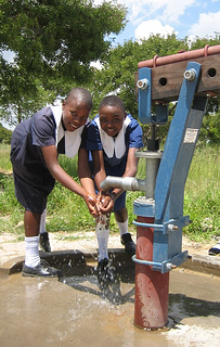 The “B” type Zimbabwe Bush Pump at a secondary school.: Photograph by PRM